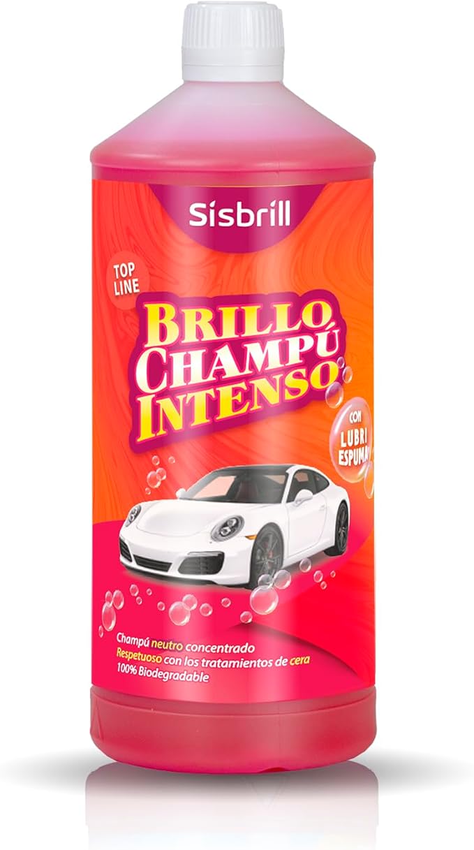 Sisbrill Intense Shine Car Shampoo – Ultra-Concentrated 1:1000 pH-Neutral Foaming Wash & Streak-Free Finish – 33 fl oz (200+ Washes)