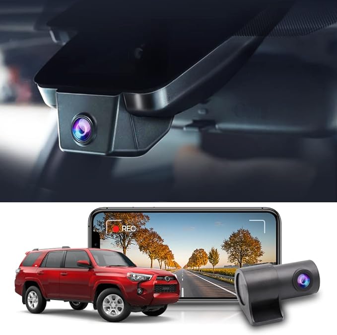 Fitcamx 2K Dual Dash Cam for 2020-2024 Toyota 4Runner TRD Sport Limited Pro Off-Road Venture SR5 Premium, OEM Style, Front 1440P Rear 1080P Video, WiFi&APP, Loop Recording, G-Sensor, 64GB Card