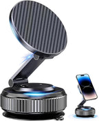 Car Phone Holder for MagSafe - Magnetic Vacuum Mount 360° Adjustable, Compatible with iPhone 17-12 Series & Android Devices, Cell Phone Holder for Your Car Dashboard Windshield with Magnetic Ring