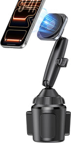 EXELIQ Upgraded Magnetic Cupholder Phone Holder for Car - Ultra Strong N55 Magnets, Flexible Tri-Pivot Cup Phone Mount for Tesla Truck SUV, Compatible with iPhone 17-12 Samsung Android, Not Charger