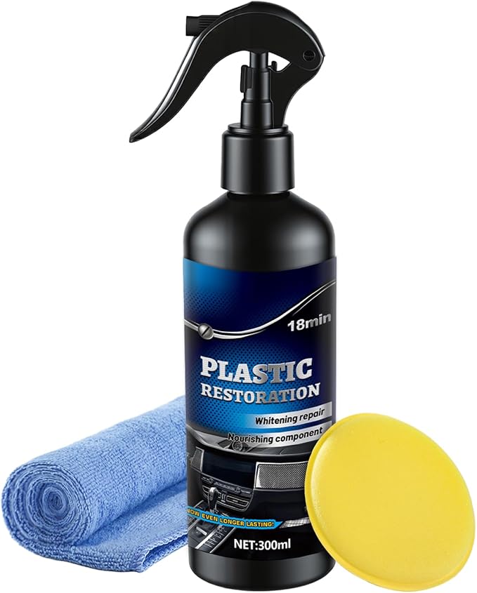 Back to Black Plastic Restorer with Ceramic Coating, UV Protection & Carnauba Wax | Restores Plastic Trim, Bumpers & Vinyl | 10oz Long-Lasting Spray Non-Greasy Formula for Interior & Exterior