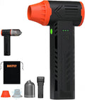 Tool-grade Electric Air Duster, Rechargeable Handheld Blower with 180,000 Super Power Brushless Motor, 2-in-1 Blow & Vacuum Cleaner, Cordless Leaf Blower for Car Drying, Home, Patio Cleaning (Black)