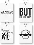 Funny Car Air Freshener 4 Pcs, Humorous Driving Quote Hanging Air Freshener for Cars Closet Drawer Books, Funny Sarcastic Gifts Car Accessories for Women Men