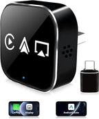3-in-1 Mini Wireless CarPlay Adapter(2025 Upgraded)-Built-in Wired Carplay Android Auto Airplay,Plug&Play,Fast Auto-Reconnect,BT 5.0,USB/Type-C,iOS10+&Android 11+,5G WiFi(Black)