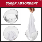 Oudain 200 Pcs Microfiber Cleaning Cloth 16x16 Inch Microfiber Towels for Car Ultra Absorbent Cleaning Rags Reusable Lint Free Streak Free Detailing Towel for Car Washing Drying Dusting (White)