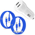 iPhone 14 13 Car Charger, Certified 45W Dual Port USB C Rapid Apple Car Adapter with 6ft Type C to Lightning Cable Fast Charging for iPhone 14 Pro/14 Pro Max/14 Plus/13/12/11/X/XS/SE,iPad-Blue
