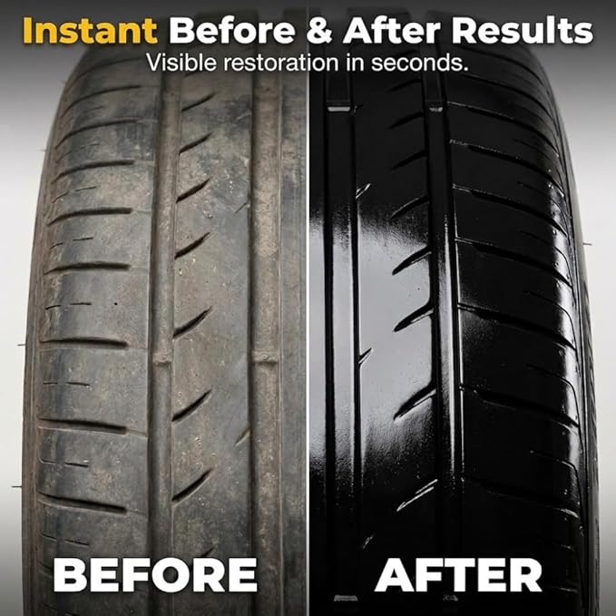Powerful Wheel Cleaning Refurbish Wax, 2026 New Tire Polish with Sponge, Tire Conditioner for Auto Detailing, Long-Lasting Tyre Nourish Cream, Tire Shine Gel for Vehicles (3)