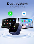 2026 Mini Wireless CarPlay Adapter Upgrade Wired to Wireless for CarPlay & Android Auto Plug and Play Fast Auto-Reconnect Stable Control Zero Delay for iPhone iOS 10+ & Android 11+