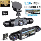 Wireless Dash Cam Front and Rear Camera System,360° 4 Channel Dash Cam 1080p Full View Car Dashcam System,Night Vision,Loop Recording,Parking Monitor,for Taxi,Fleet,Family Vehicles