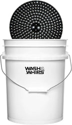 WASH&WHIPS Chenille Premium Scratch-Free Microfiber Lint-Free Blue Wash Mitt 8" x 10"in & Black Pitstop Particle Interceptor - Regular Size, 8" x 10"in