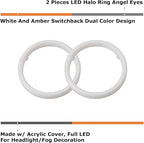 iJDMTOY 90mm White/Amber Switchback LED Halo Ring Retrofit Lighting Kit