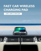Wireless Phone Charger Qi Car Charging Pad Fast 15W 10W 7.5W Charger Adapter Mat for iPhone 14 13 Mini Pro Max 12 11 Plus 8 X XR Xs Airpods Android Samsung Note 20 Galaxy Buds S10 S20 S21 S22 S23 S24