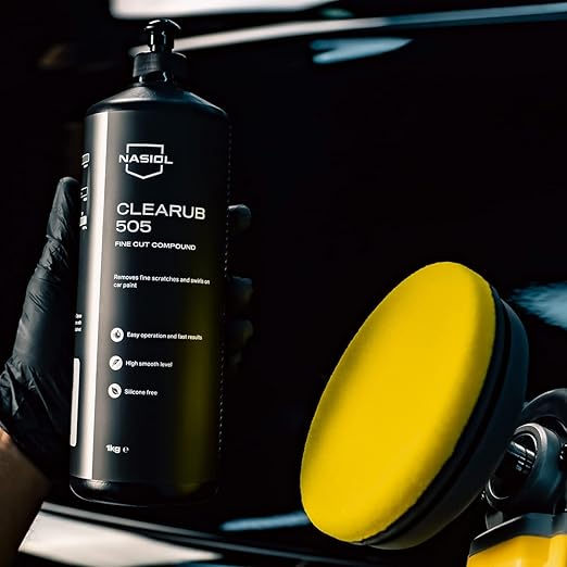Nasiol CleaRub 505 Silicon Free Scratch Remover High Tech Fine Cut Compound, Polishing, Rubbing Compound for Car Scratches, Compound Polish, Auto Detailing, 16 Fl oz.