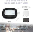 Ohleats Car Interior Ceiling Roof Lights, Magnetic Rechargeable USB Wireless Dome Lamp, LED Auto Map Reading Light Cover for Insider Roof Ceiling, Universal Car Accessories (Black)