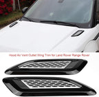 Exterior Hood Air Vent Outlet Wing Trim ABS Plastic Hood Air Vent Trim Replacement for 2012-2018 Sport 2014-2018 Discovery 4 2010-2016 2 2007-2014 (Black & Silver)