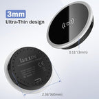 Wireless Magnetic Charger Desk Mount 15W Fast Charger for iPhone 17 16 Pro Max 15 14 13 12 Series,Magnet Qi Charging Pad/Station for AirPods,Recessed Hidden Under Desktop Hole Save Nightstand Space