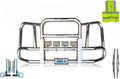 Compatible with Kenworth T660 Front Grille Deer Moose Brush Bumper Guard Large Square PLUS Logo, 4x 6" 60 LED Headlight, 2x 22" Windshield Wipers, License Plate Holder and Frame, Reflective Vest