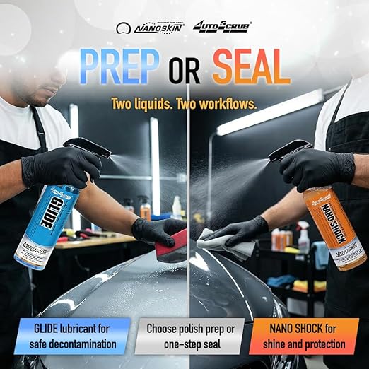 Nanoskin AUTOSCRUB Surface Prep Sponge - Combo Pack Pro Kit - Patented Clay Bar Replacement Tool to Remove Embedded Contaminants Before Wax & Coating | Safe for Painted Surface, Glass, Plastic, etc.