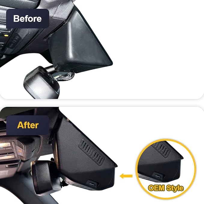 Fitcamx 2160P+Rear 1080P Dash Cam Adapts for Ford Bronco & Rapor 2021-2024 (Not for Bronco Sport) HD2-14873, OEM Look, Dual HD Video, WiFi & APP, Loop Recording, G-Sensor, Easy to Use, 128GB Card