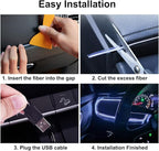 EL Wire Interior Car LED Strip Lights, 16.5FT USB Neon Glowing Strobing Electroluminescent Wire Lights with 6mm Sewing Edge, Ambient Lighting Kits for Car Indoor Decoration (White)