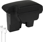 YJYWZH Car Armrest Storage Box for Toyota Hilux Center Storage Box Organizer Interior Hand Centre Consoles with 3 USB Port Arm Rest Double-Layer Accessories
