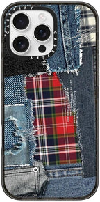 CASETiFY Impact iPhone 16 Pro Max Case [Slim/Compatible with Magsafe / 8.2 ft. 4X Military Grade Drop Protection] - Plaid Disorder Case - Clear Black