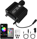 AKEPO 12W Twinkle Shooting Star 2-in-1 Fiber Optic Light Engine Replacement, RGBW Bluetooth APP Control + Music Sync + 28-Key Remote Control for Car Home Starlight Headliner