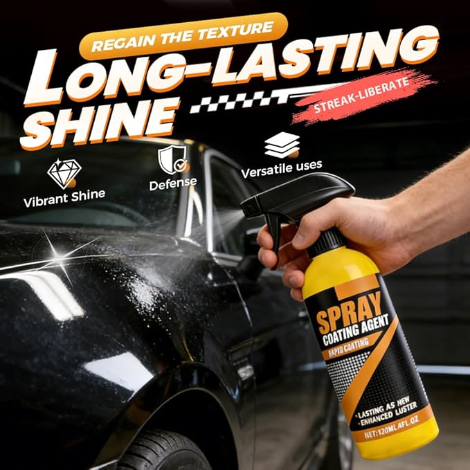 Hydrophobic Ceramic Coating Spray, 2026 Updated 120mlAdvanced Car Quick Acting Coating Agent Spray, Auto Paint Protection for Vehicle Shine (1, 120ml)
