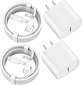 iPhone 17 16 15 Fast Charger, 2-Pack 20W USB C Wall Charger Plug with 6FT Type C High-Speed Fast Charging Cable for Apple iPhone 17 Pro Max/Pro/Air,iPhone 16/15 Pro Max/Pro/Plus/iPad Pro/Mini/AirPods