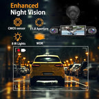 3 Channel Dash Cam Front Inside and Left Right, 1080P HD Dash Camera for Cars, 3.16 inches WiFi Car Camera,170°Wide Angle Vehicle Cam, Night Vision, Loop Recording, G-Sensor, 64GB Card
