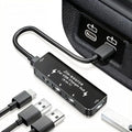 Car Accessories 4-in-1 Car USB Hub Equipped with a Data Interface and Multiple Type-C/USB-A Fast Charging interfaces，USB Hub for iPhone,iPad,Samsung Galaxy,USB Flash Drive，Android（Black）