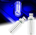 2Pcs Car USB Night Light, Touch Adjustment LED Ambient Lighting Plug in USB Automotive Night Lamps, Mini LED Bulb for Car, Camping, Holiday, Decoration, Bedroom, Party(Blue)