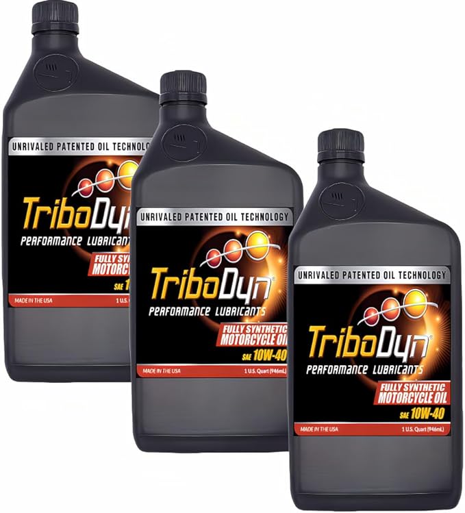 10W40 Motorcycle Oil JASO MA2 Full Synthetic – Patented Ceramic Coating Technology – For Motorcycles, ATVs, UTVs & Watercraft (3 Quart Pack)