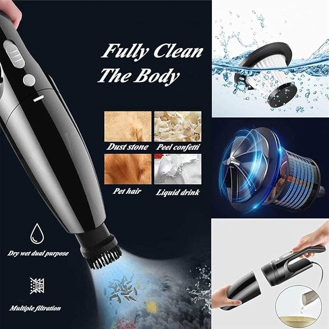 LIANXIN Car Cleaning Kit Car Wash Kit with High Power Handheld Vacuum Automobile Detailing Brush Kits Microfiber Towels Tire Brush Washing Mitt Sponge Safety Hammer Cleaning Wash Kits