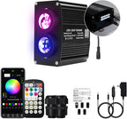 AKEPO 18W Dual Color Twinkle Shooting Star 2-in-1 Fiber Optic Light Engine Replacement, RGBW Bluetooth APP Control + Music Sync Mode + 28-Key Remote Control for Car Home Starlight Headliner