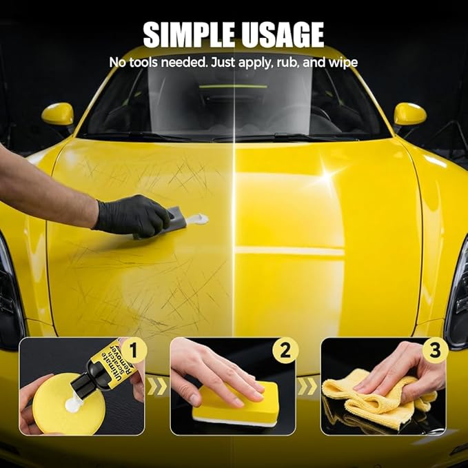 DOUBLE ZEE Car scratch removal wax,Car Paint Scratch Remover & Repair Kit with Sponge-Polishing & Waxing Kits-Compound for Vehicles Paint Repair (2PCS)