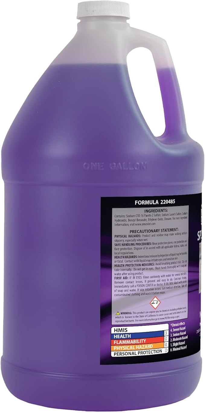 Zenex Splash & Shine - Premium Foaming Car Wash Soap & Wax | Tough Dirt Removal & Shine Enhancement | Protective Wax Coating | For Cars, Trucks, RVs, & Motorcycles | Grape Scent | 1 Gallon (1 Pack)