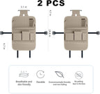 XDV Car Seat Organizers,Multi-functional Back Seat Protectors, Storage Pouches, and Tray Holders (for Cars, Kids, Seat Back and Rear Seats) (Woven Beige, 2 Pcs)