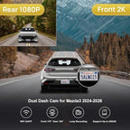 Fitcamx Front 2K+Rear 1080P Dash Cam for 2024 2025 Mazda 3 Select Sport Premium Plus Turbo Carbon Edition Preferred, OEM Look, Dual Loop Recording, WiFi & APP, Parking Mode, Easy to Set, 64GB Card