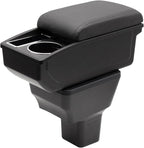 YJYWZH Car Armrest Box for Nissan Kicks Accessories 2016-2021 Center Console Storage Organizer Double Layer Space with Cup Holder Mobile Phone Holder (Black Thread)