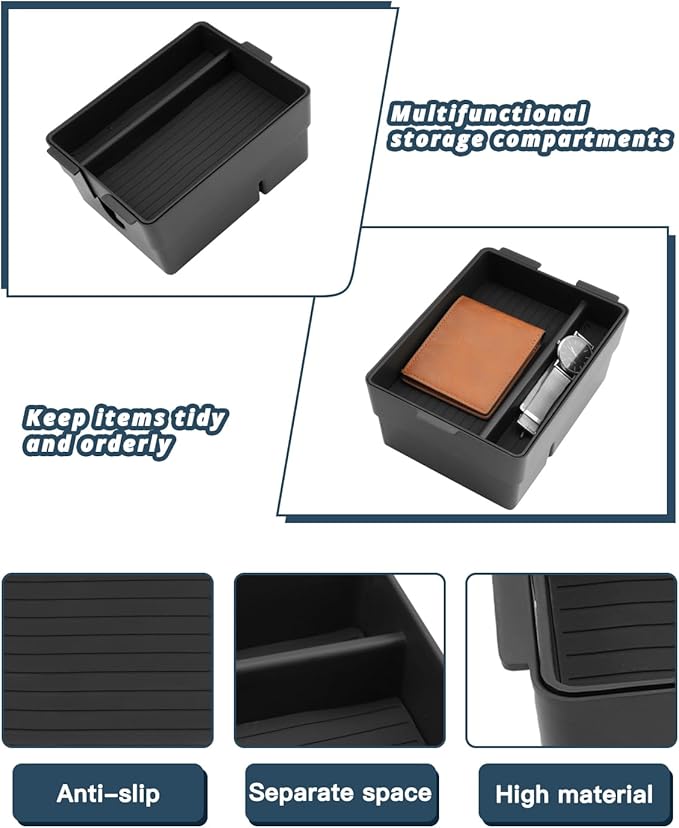 Ruiya For Lexus TX Center Console Organizer for Lexus TX 350 Accessories Double Layer Armrest & Dash Storage Tray Compatible with 2024 2025 2026 Lexus TX (TX350/TX500h+/TX550h)(3Packs)