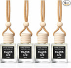 4 Pack Air fresheners | Long lasting car air fresheners, Hand-made in USA | Small room diffuser | Small Business Woman Owned. (10 ml Black Ice (Type) set of 4)