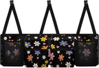 Floral Flowers Backseat Trunk Organizer for Car Heart Back Seat Car Organizer with Extra Storage Space for SUVs,Trucks,Vans Hanging Trunk Storage Bag