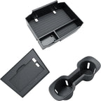 BIBIBO 3Pack for 2026 Subaru Outback Center Console Organizer 2026 Subaru Outback Console Armrest Tray+Cup Holder +Wireless Charging Mat 2026-Outback Insert Organizer Tray