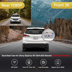 Fitcamx Front 2K+Rear 1080P Dash Cam Adapts for Chevy Equinox EV 2024 2025 Electric (HD2-D2000), OEM Style, Dual HD Video, Loop Recording, WiFi & APP, G-Sensor, Night Vision, Easy to Set, 64GB Card