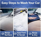 Car Wash Soap High Foam, pH Balanced Car Shampoo with Wax, Concentrated Auto Cleaning Liquid for Scratch-Free Wash, Shine & Paint Protection, for Foam Cannon & Bucket Wash (500ml)