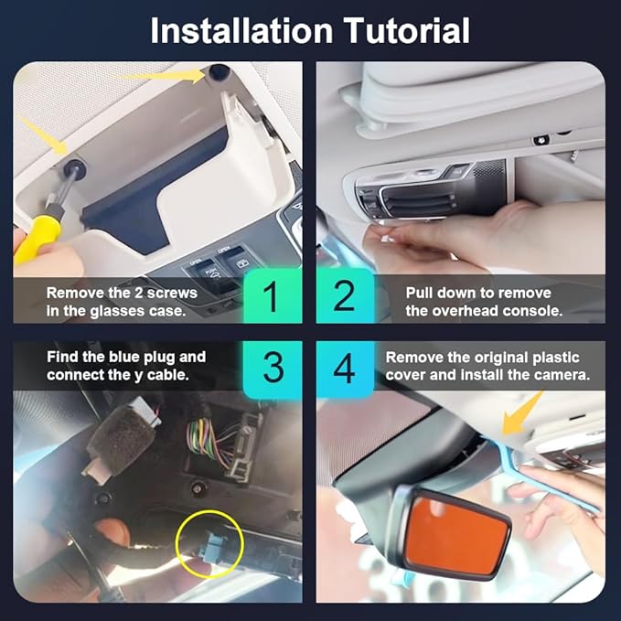 Fitcamx Front 4K+Rear 1080P Dash Cam Adapts for Acura RDX 2019-2026 (HD2-D4151), OEM Factory Look, 2 Way HD Video, Built-in WiFi & APP, Loop Recording, Collision Detection, Easy to Use, 128GB Card