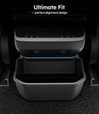 Wigoo 2025 Upgrade Tesla Model 3 Highland Accessories Rear Center Console Organizer [Partitioned Storage & Stable Installation] Backseat Storage Box for Tesla Model 3 2024~2026 - Obsidian Series