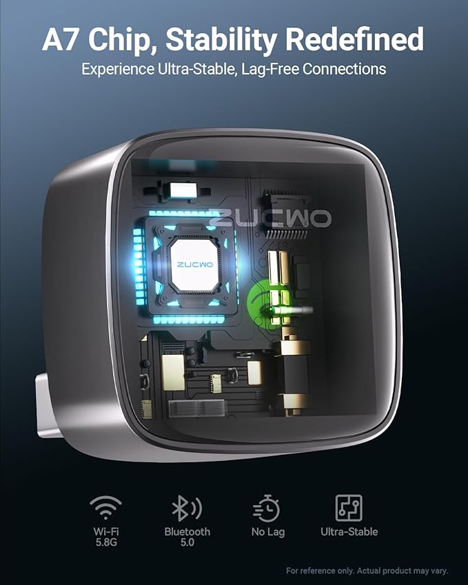 ZUCWO Mini Wireless CarPlay Adapter for Carplay and Android Auto 2-in-1 Mini USB Design for Cars, Plug and Play Converts Wired to Wireless CarPlay for iOS10+/Android 11+, Black