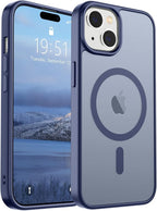 SUPFINE Magnetic for iPhone 15 Case (Compatible with MagSafe) (Military Grade Drop Protection) Slim Translucent Matte Shockproof with Anti-Fingerprint Phone Case, Lavender Gray
